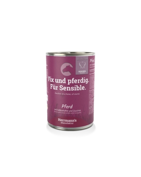 HERRMANN'S Selection Sensitive Dog Pferd - konina z cukinią i batatami 400g