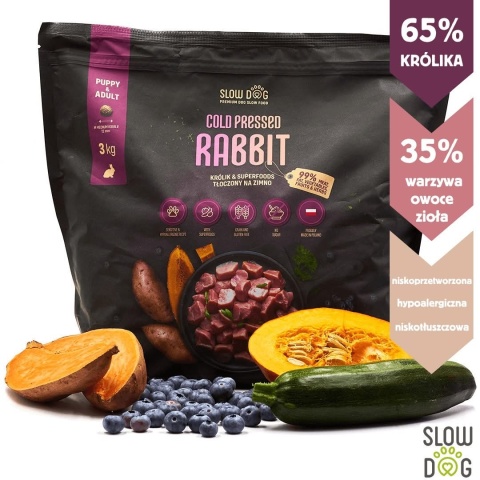 Slow Dog karma tłoczona na zimno Królik i Superfoods 3kg